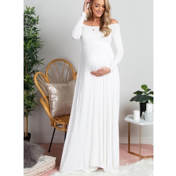 Pinkblush Dresses & Skirts - 𝅺pinkBlush Off the Shoulder long sleeve maxi nwot